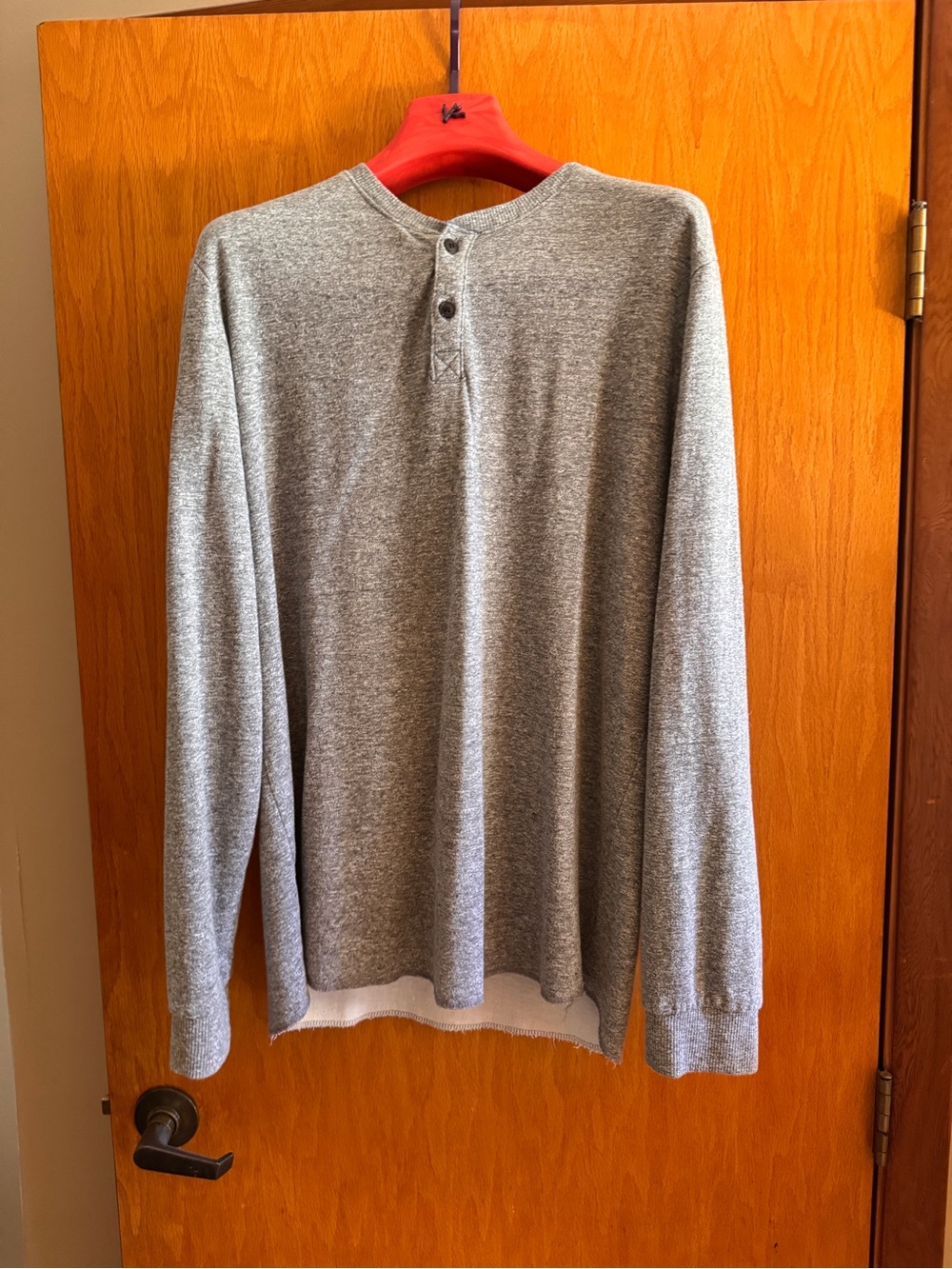 Marine Layer Men's Heather Gray Long-Sleeve Henley size M/L